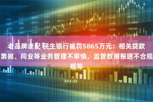 老品牌速配 民生银行被罚5865万元：相关贷款、票据、同业等业务管理不审慎，监管数据报送不合规等