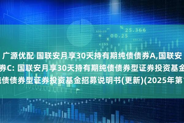 广源优配 国联安月享30天持有期纯债债券A,国联安月享30天持有期纯债债券C: 国联安月享30天持有期纯债债券型证券投资基金招募说明书(更新)(2025年第1号)